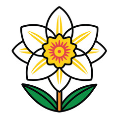daffodil flower outline icon