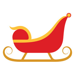 Festive christmas sleigh illustration with snowflakes and stars