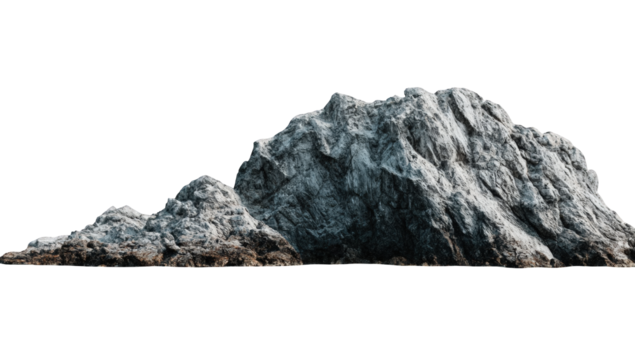 Massive, gray mountain range