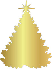 Gold Christmas Tree Silhouette with Star