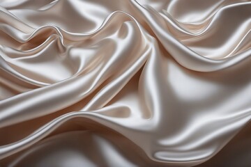 Obraz premium An abstract wave of silky fabric, gracefully undulating with smooth, fluid curves. The soft texture of the material blends seamlessly into the background. Generative AI