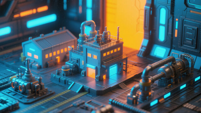 The factory interior of astigmatic photography