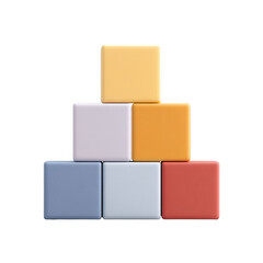 Obraz premium Colorful stacked cubes for design inspiration and creative layouts in a bright, modern style.