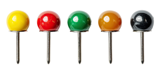 Assorted colored pushpins