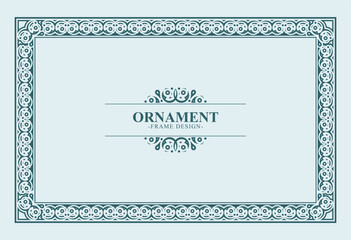 Elegant Decorative Ornament Frame Design for Invitation and Certificate Template