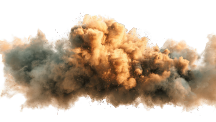 Exploding dust cloud against black background