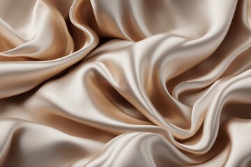 Obraz premium An abstract wave of silky fabric, gracefully undulating with smooth, fluid curves. The soft texture of the material blends seamlessly into the background. Generative AI