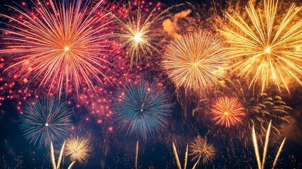 colorful fireworks in the night sky