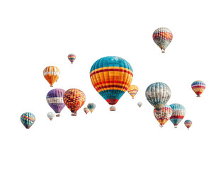 Obraz premium Colorful hot air balloons against a dark background