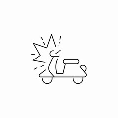 scooter crash accident icon sign vector