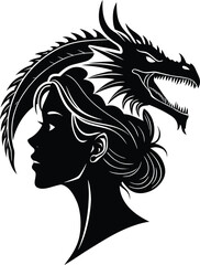 a fantasy silhouette of a woman s profile graduall.eps
