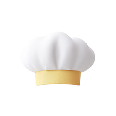 White chef hat isolated on white background symbolizing culinary expertise and gourmet cooking.