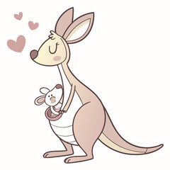 Obraz premium kangaroo with baby
