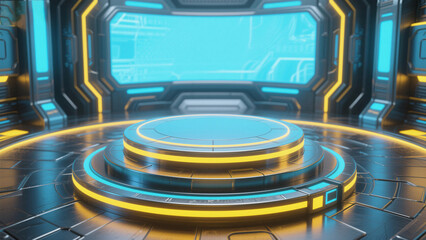 Obraz premium Science fiction-themed e-commerce scenario