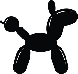 Black balloon dog vector icon