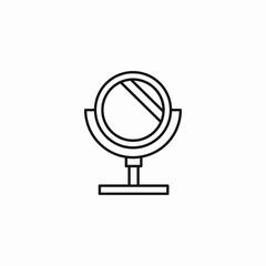 round table mirror icon sign vector