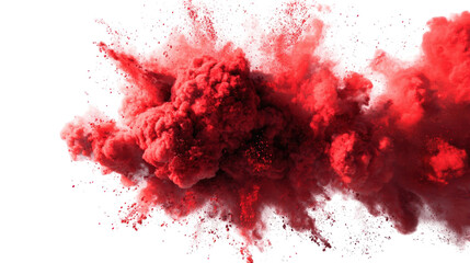 Red and white powder explosion