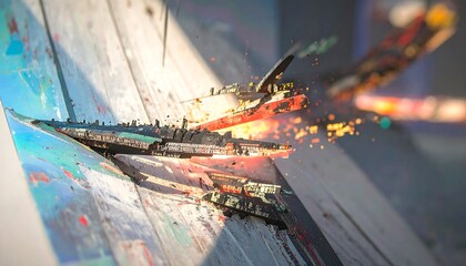 Abstract city collision