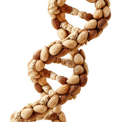 Double helix of almonds, a food art piece