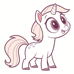 Fototapeta premium pink horse cartoon