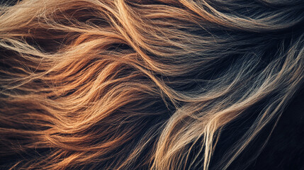 Naklejka premium Flowing Strands of Black and Blonde Hair Texture