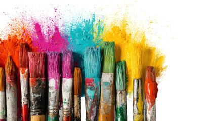 Fototapeta premium Colorful paint brushes in various shades