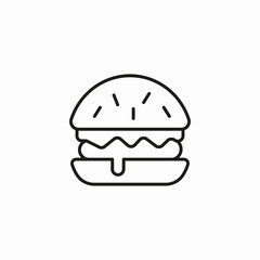 juicy beef burger icon sign vector