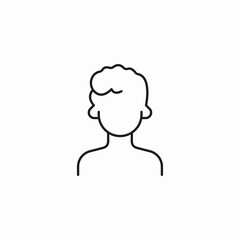 male with curly hair icon sign vector
