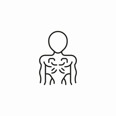 muscular male torso icon sign vector