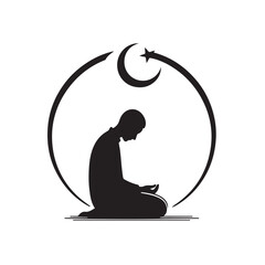 Muslim man in prayer silhouette a symbol of devotion and faith