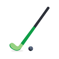 hockey stick and puck on white