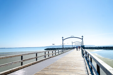 White Rock Pier and the semiahmoo bay inland waters, Surrey, BC, Canada