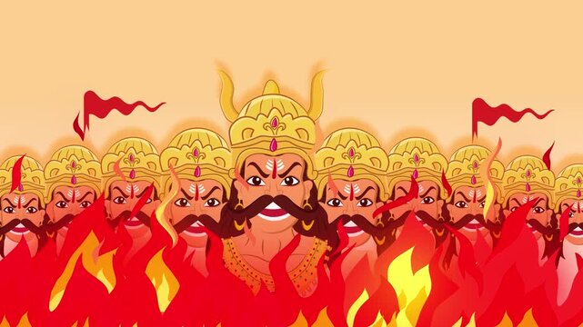 ravan dahan dussehra festival effigy burning animation