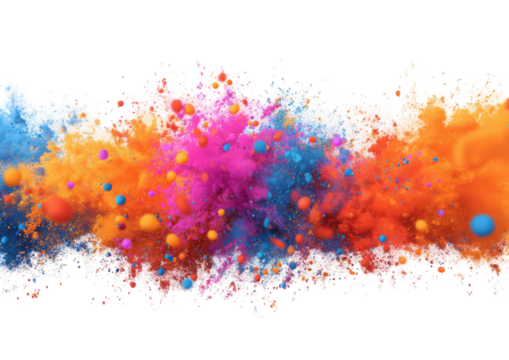 Abstract explosion of vibrant colored powder