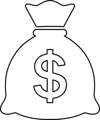 Bag of money with dollar sign illustration