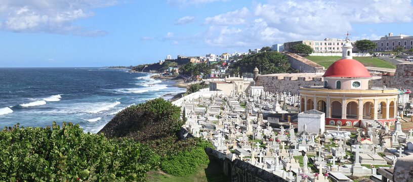 The Santa Maria Magdalena de Pazzis Cemetery, graveyard in Old San Juan. Located next to El Morro
