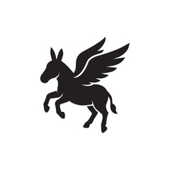 Black Donkey vector illustration of a running abstract stallion
