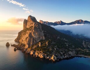 Sunrise over rocky coastline (1)