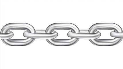 Metallic chain links forming a strong connection for various applications in industry