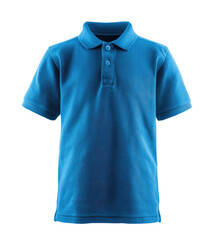 Solid blue polo shirt, front view