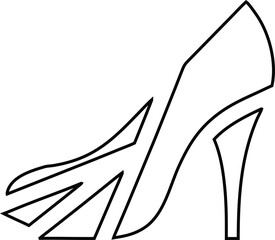 Elegant shoe outline logo vector of women’s high heel, perfect for fashion branding, boutique promotions, and stylish identity.