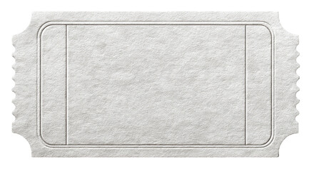 Blank ticket stub, light gray, rectangular, with decorative borders