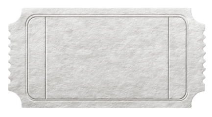 Blank ticket stub, light gray, rectangular, with decorative borders