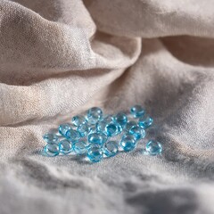 necklace on blue fabric