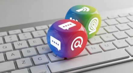 Digital Communication Technology and Internet Communication Tools on a Keyboard