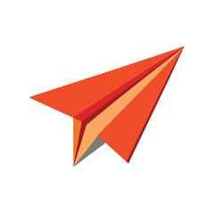 Orange Paper Airplane in Flight origami travel