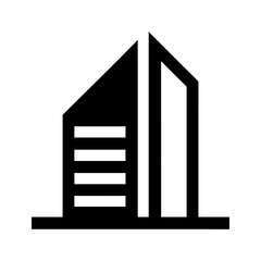 Minimal creative abstract skyscraper icon with clean modern urban tower vector symbol design
