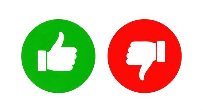 Green thumbs up and red thumbs down feedback system concept design