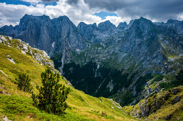 Fototapeta premium Summer landscape of the Accursed Mountains, Prokletije Mountains, Montenegro.