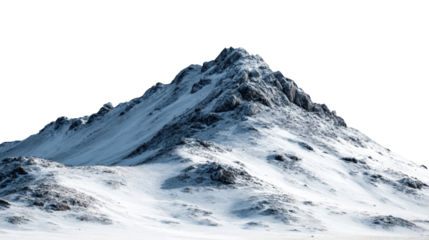 Snowy mountain peak against black background